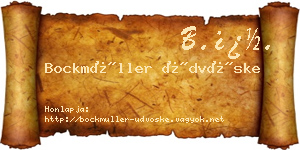 Bockmüller Üdvöske névjegykártya